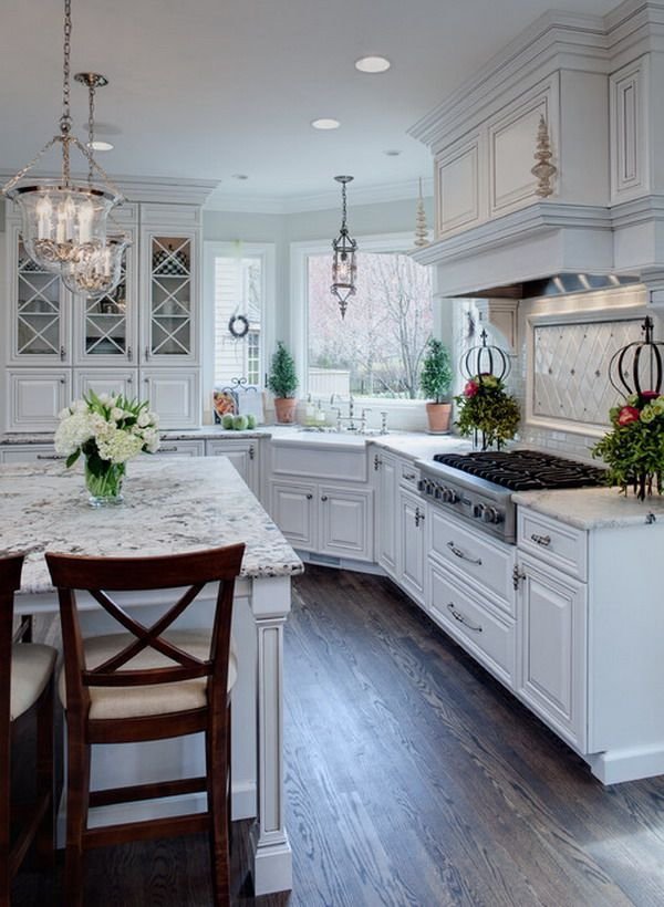 Ornate, White Kitchen