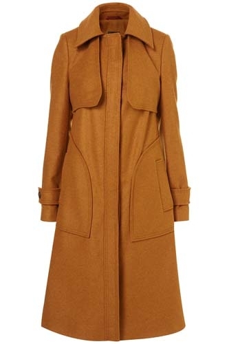 Topshop Multistitch Wool Trench Coat