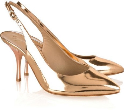 Giuseppe Zanotti Metallic Leather Slingbacks