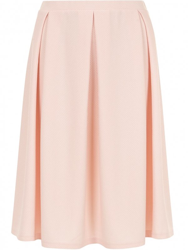 Dorothy Perkins Blush Textured Midi Skirt