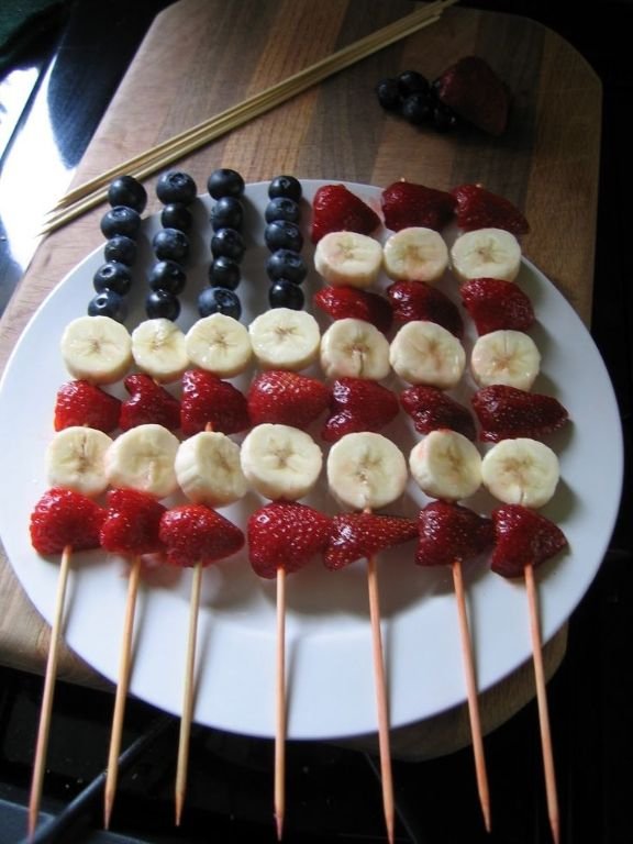 American Flag Fruit Cabobs