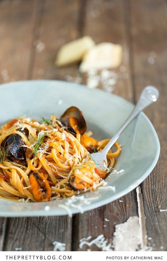 Spicy Mussel Linguine