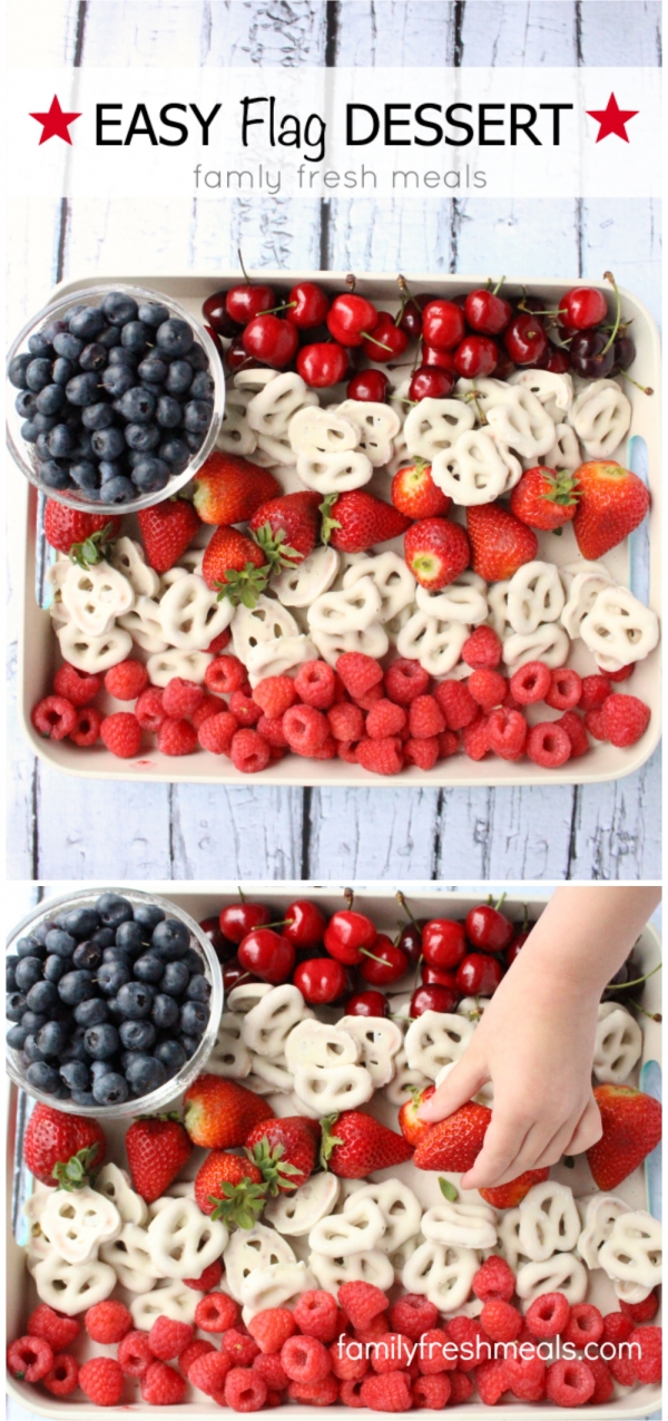 Easy Flag Fruit Dessert