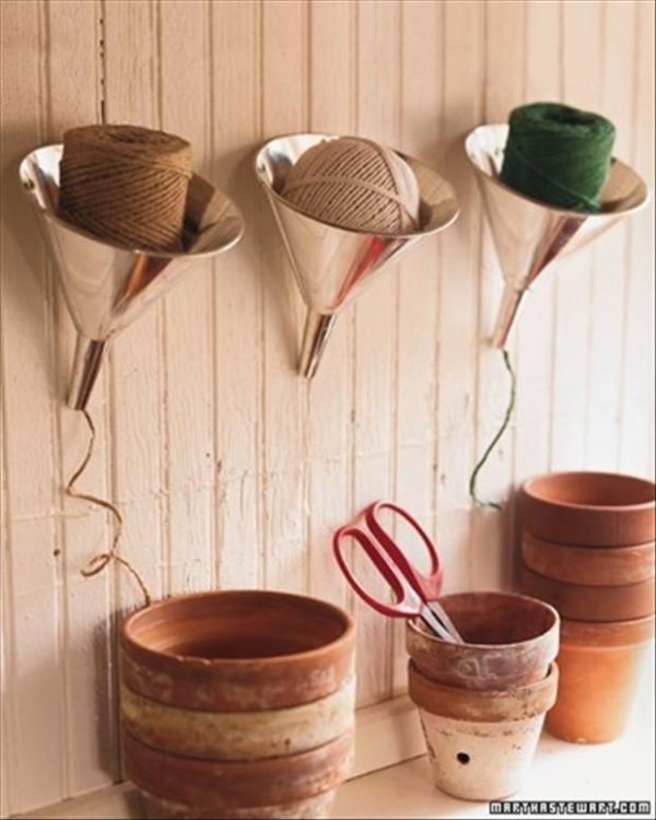 Use Funnels to Keep Your Gardening Twine Untangled