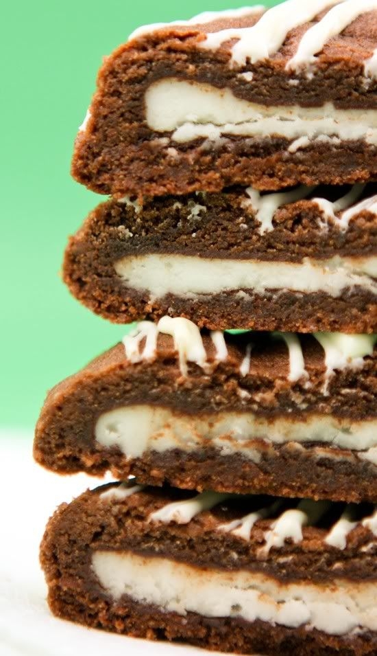 Chocolate Peppermint Surprise Cookies: