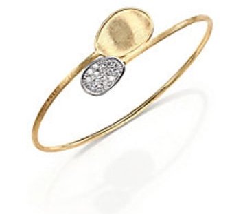 Marco Bicego - Lunaria Diamond & 18K Yellow Gold Bypass Bangle B