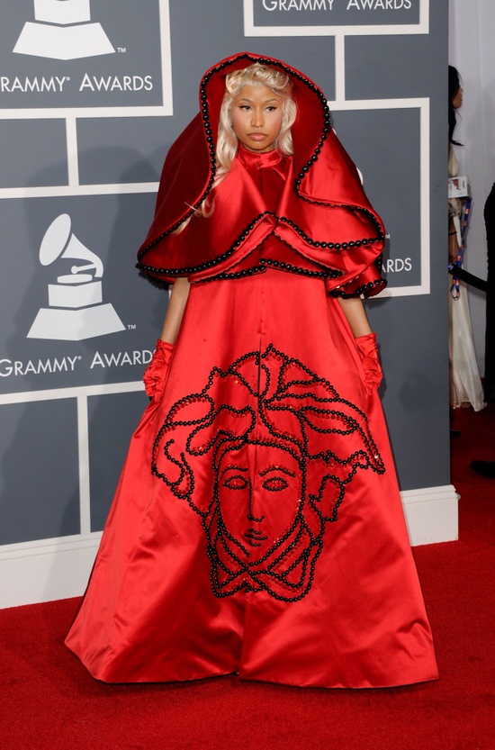 Nicki Minaj’s Red Hooded Dress