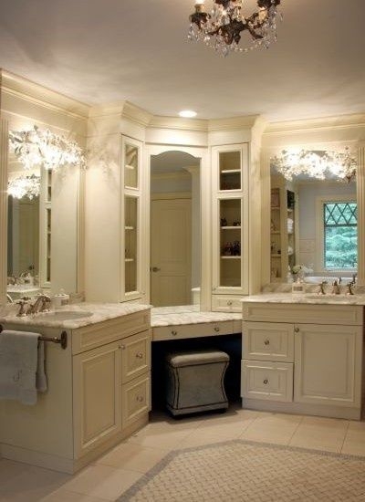 His and Hers Bath with Vanity Area