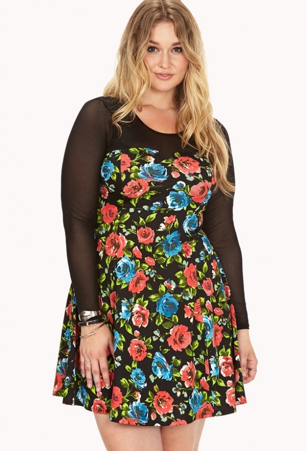 Forever 21 Bombshell Floral Skater Dress