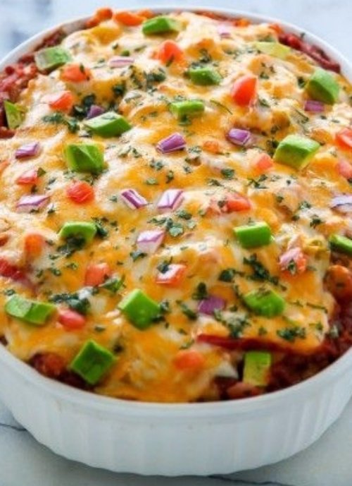 Cheesy Veggie Fajita Casserole