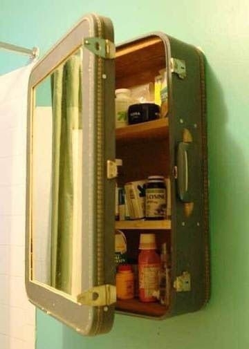 Suitcase into Medicine Cabinet