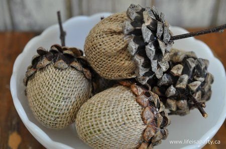 Burlap Wrapped Cones