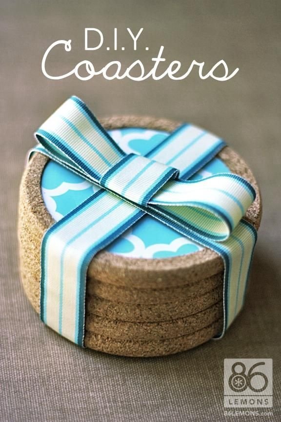 DIY Cork Shelf Liner Coasters