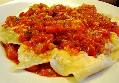 Crabmeat Ravioli with Clam Sauce