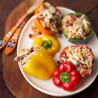 Bean and Rice Stuffed Peppers: Colorful Slow-Cooker Recipes...