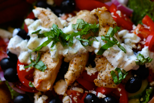 Chopped Greek Salad with Chicken