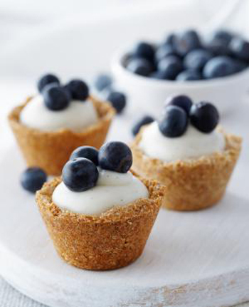 Blueberry Coconut Custard Mini Tarts