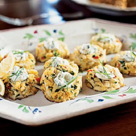 Mini Corn Bread Crab Cakes...