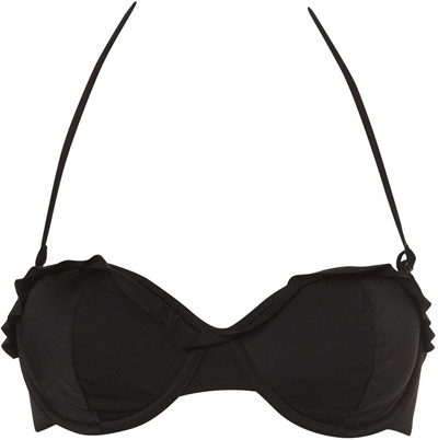 Black Frill Underwired Bikini Top