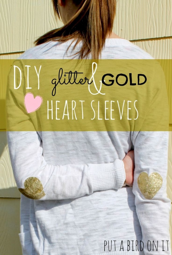 DIY Glitter & Gold Heart Sleeves