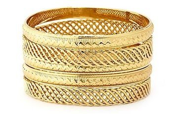 Braided & Chevron Embossed Bangles - 5 Pack