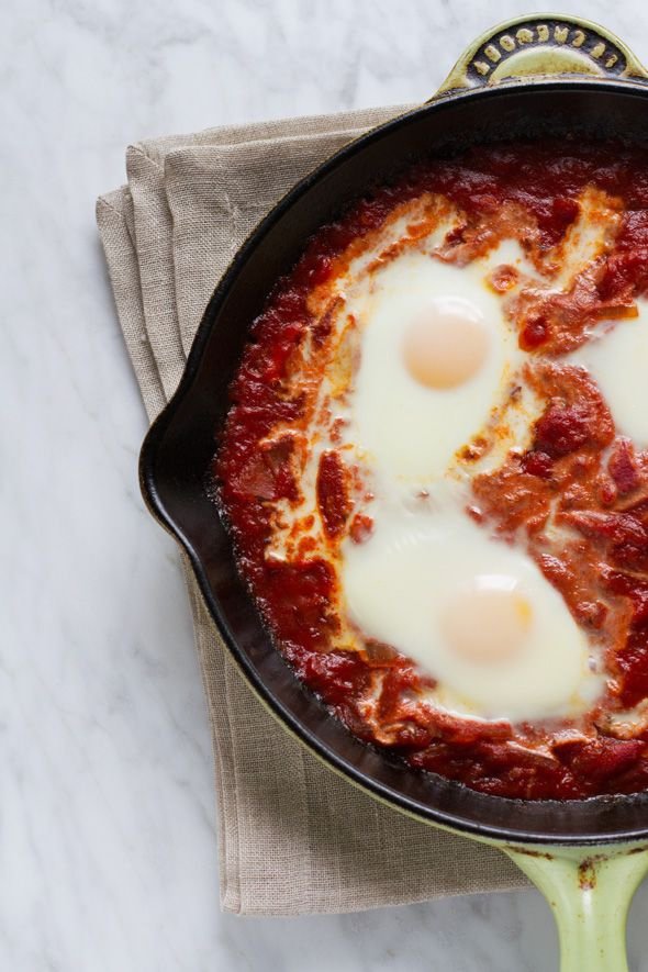 Harissa Spiced Shakshuka Baked Eggs