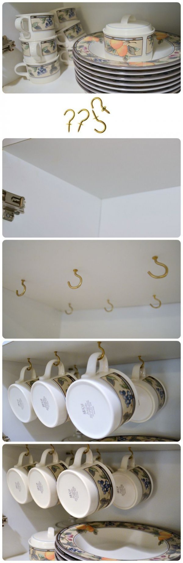 Hang Coffee Mugs to save Space