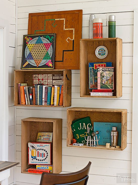 Turn Crates into Shelving