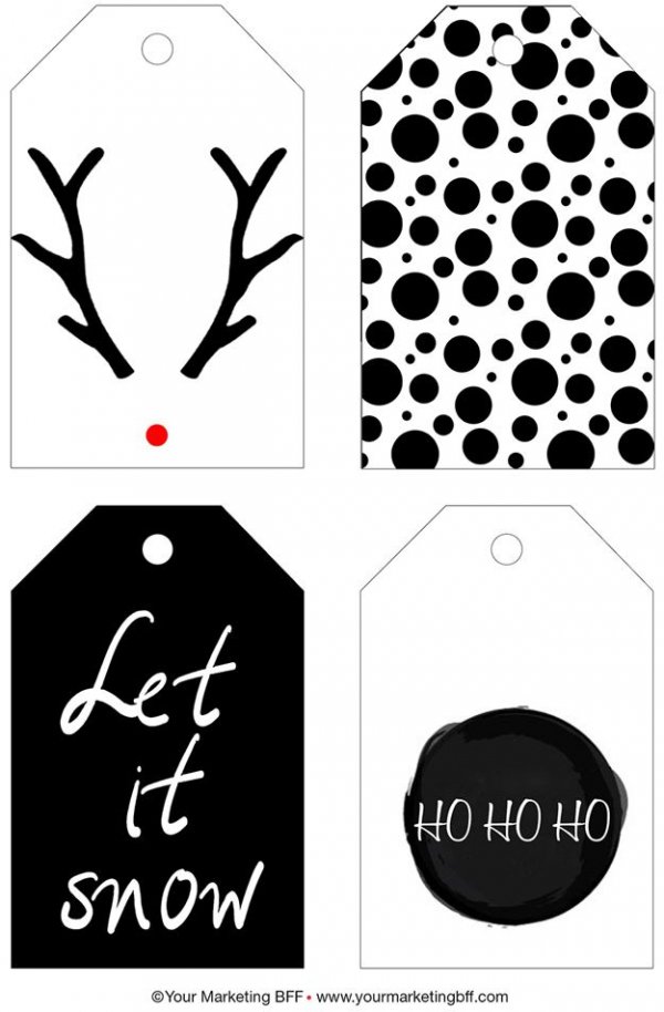 Modern Chic Holiday Gift Tag