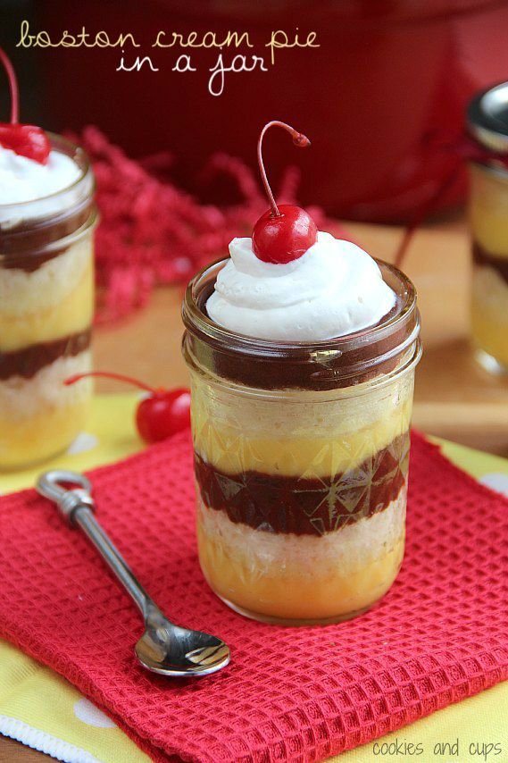 Boston Cream Pie in a Jar