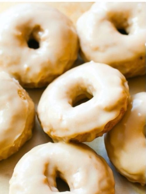Spiced Cake Donuts Covered in Maple Glaze