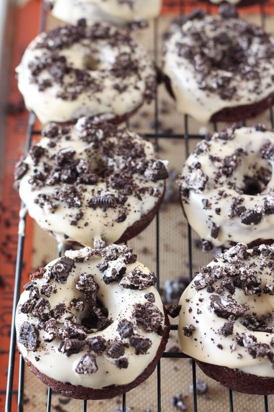 Cookies and Cream Chocolate Doughnuts