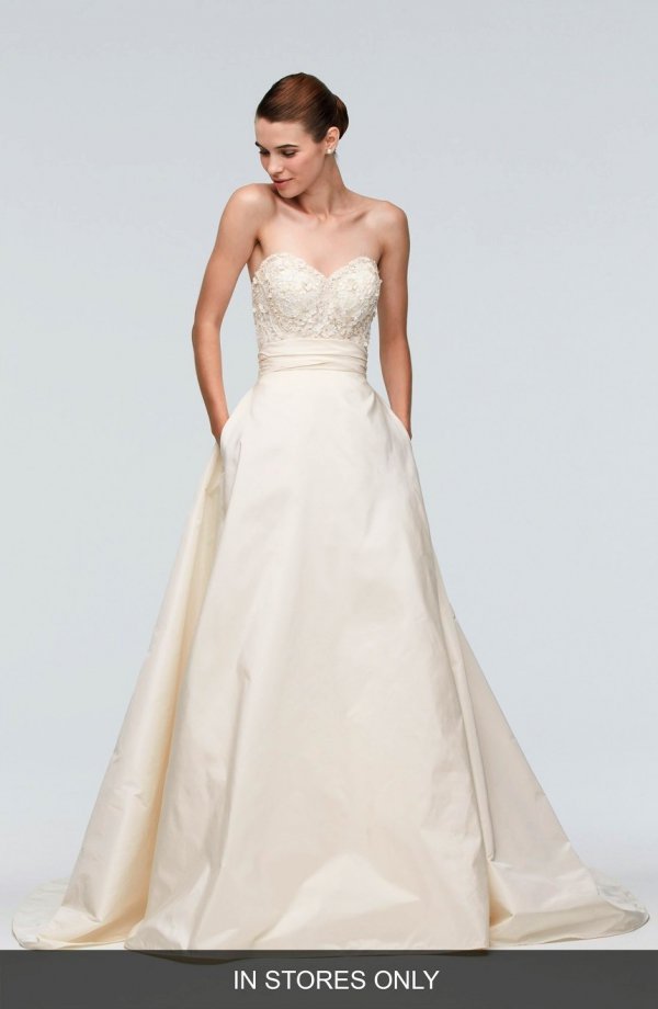 wedding dress, clothing, bridal clothing, dress, gown,