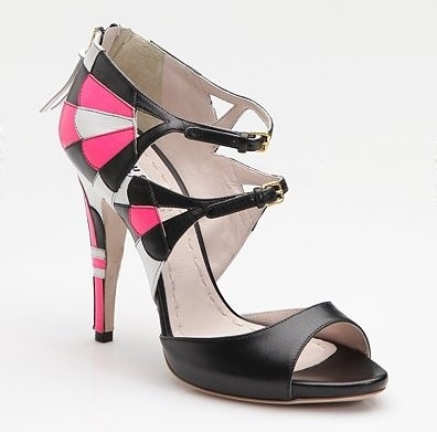 Miu Miu Tri-Color Double-Buckle Mary Jane Sandals