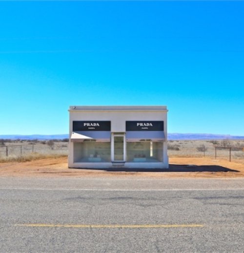 Mafra, Prada store, property, prairie, facade, signage,