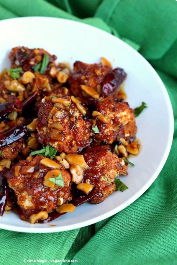 Spicy Crispy Kung Pao Cauliflower