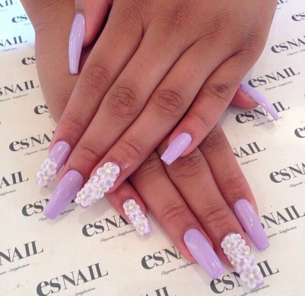 Pale Purple with Flowers