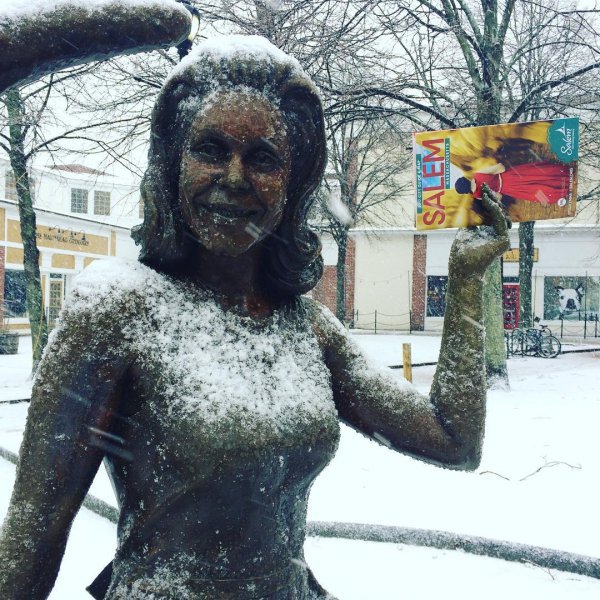 snow, sculpture, statue, tree, winter,