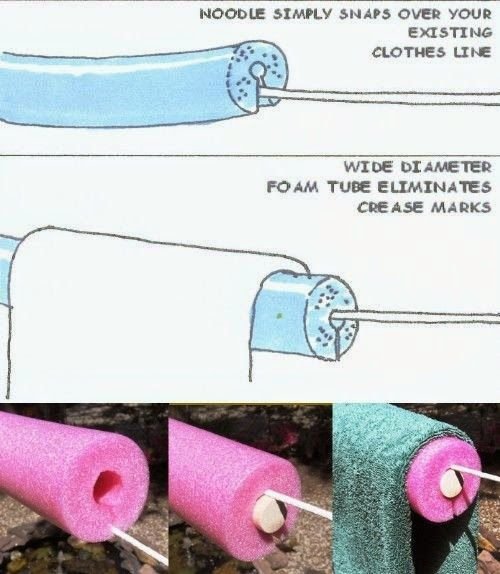 Use Twine and a Pool Noodle for Hanging Laundry