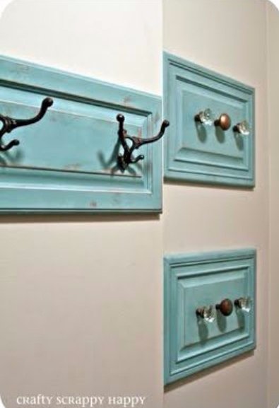 Use Cabinet Doors and Add Hooks or Knobs