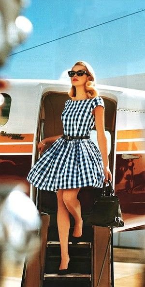 Blue Plaid Airplane Style