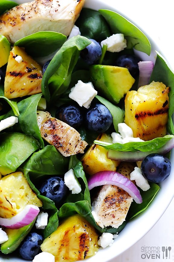 Grilled Pineapple, Chicken & Avocado Salad