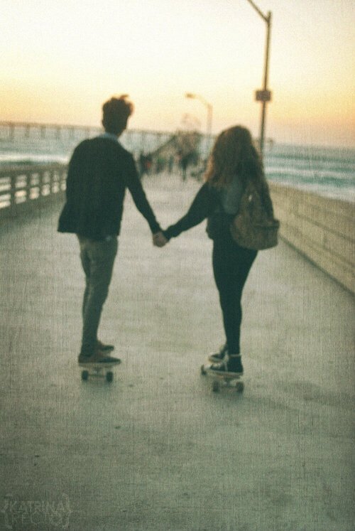 Skateboarding & Handholding