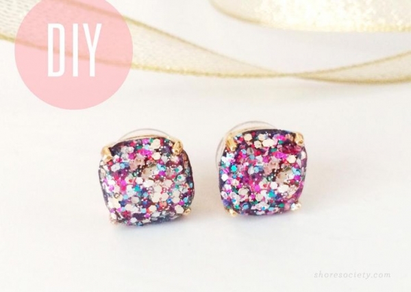 Kate Spade Glitter Studs DIY