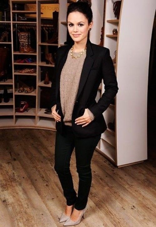 Throw a Blazer over Your Sweater and Rock with Dark Jeans