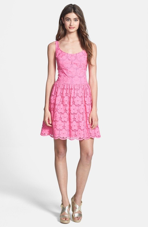 ‘Calhoun’ Cotton Lace Fit & Flare Dress