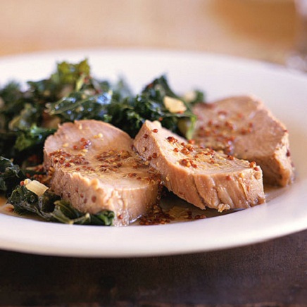 Honey Mustard Pork and Kale Recipe...