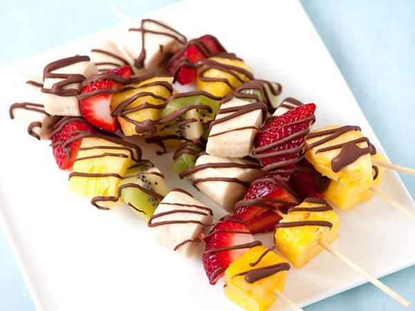 Fruit and Chocolate Kabobs