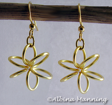 Wire Flower Earrings