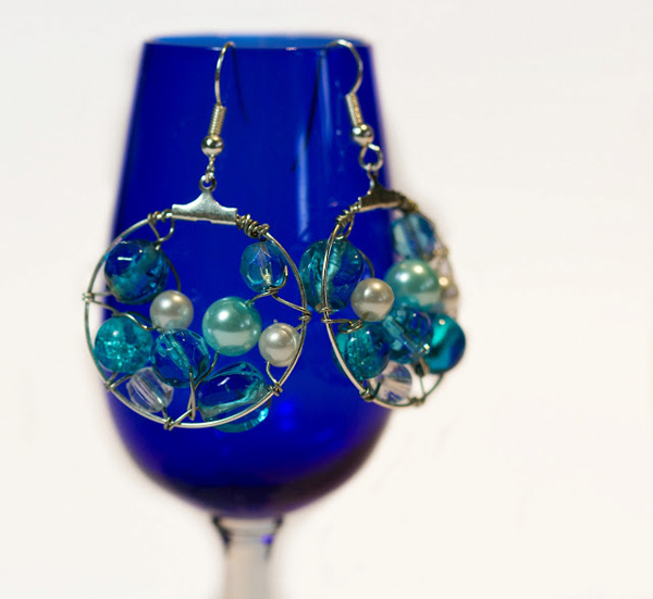 Ocean Filled with Pearls Hoop Earrings